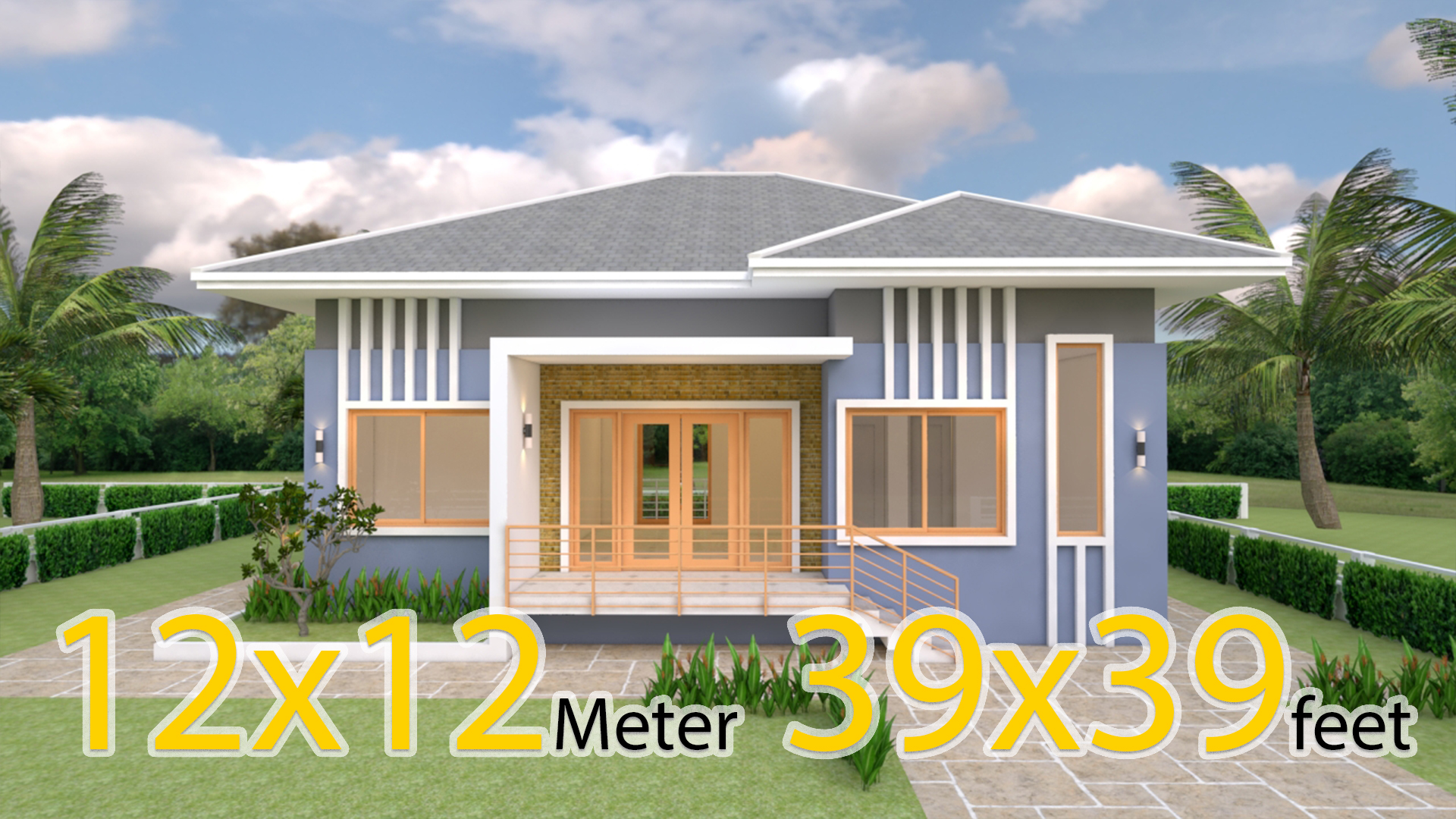 House Plans 8x5.5 with One Bedrooms Gross Hipped roof