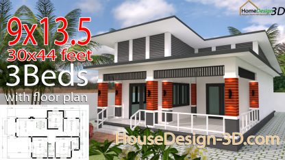 House Design 9x13.5 Meter 30x44 Feet