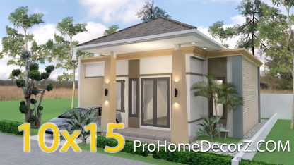 House Design 10x15 Meters 33x49 Feet with 3 Bedrooms