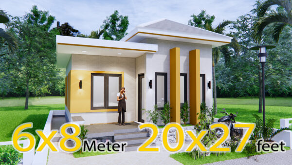 Small House Design 6x8Meter 20x27Feet Hip Roof