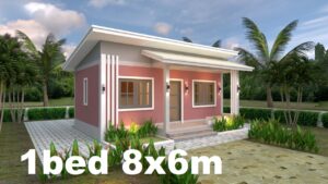 Small House Plans 8x6 with One Bedrooms Shed roof