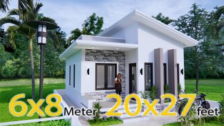 Small House Design 6x8 Meter 20x27 Feet Shed Roof