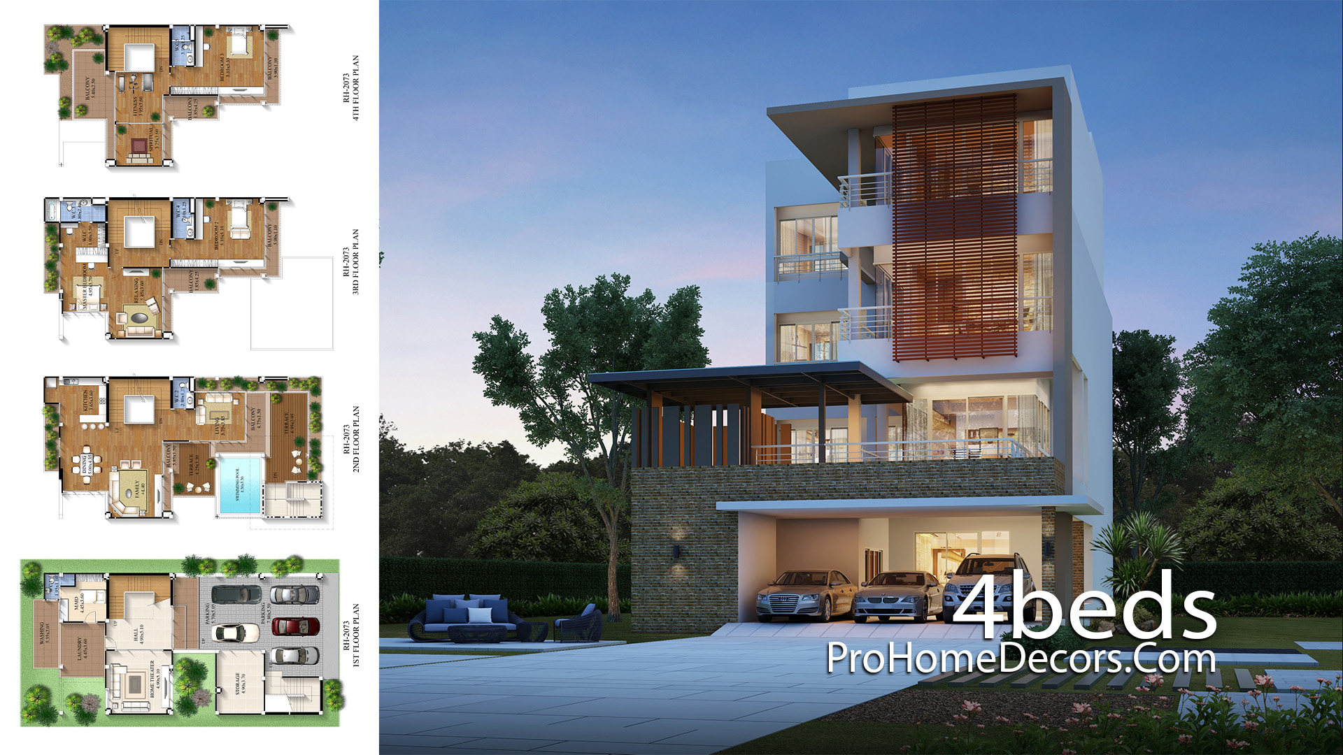Exclusive House Plan 12x20 Meter with 4 Bedrooms
