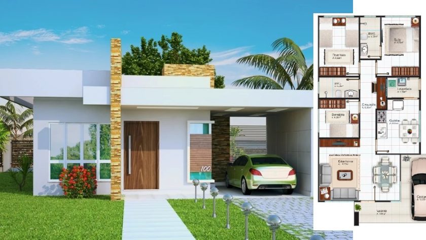 House-Design-Plan-8.5x13-Meter-with-3-Bedrooms-Cover
