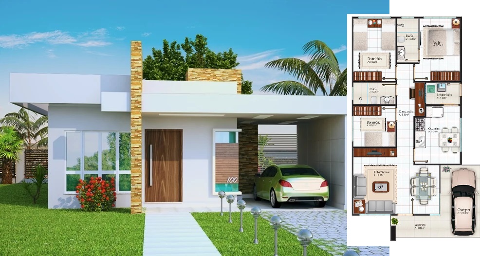 House-Design-Plan-8.5x13-Meter-with-3-Bedrooms-Cover