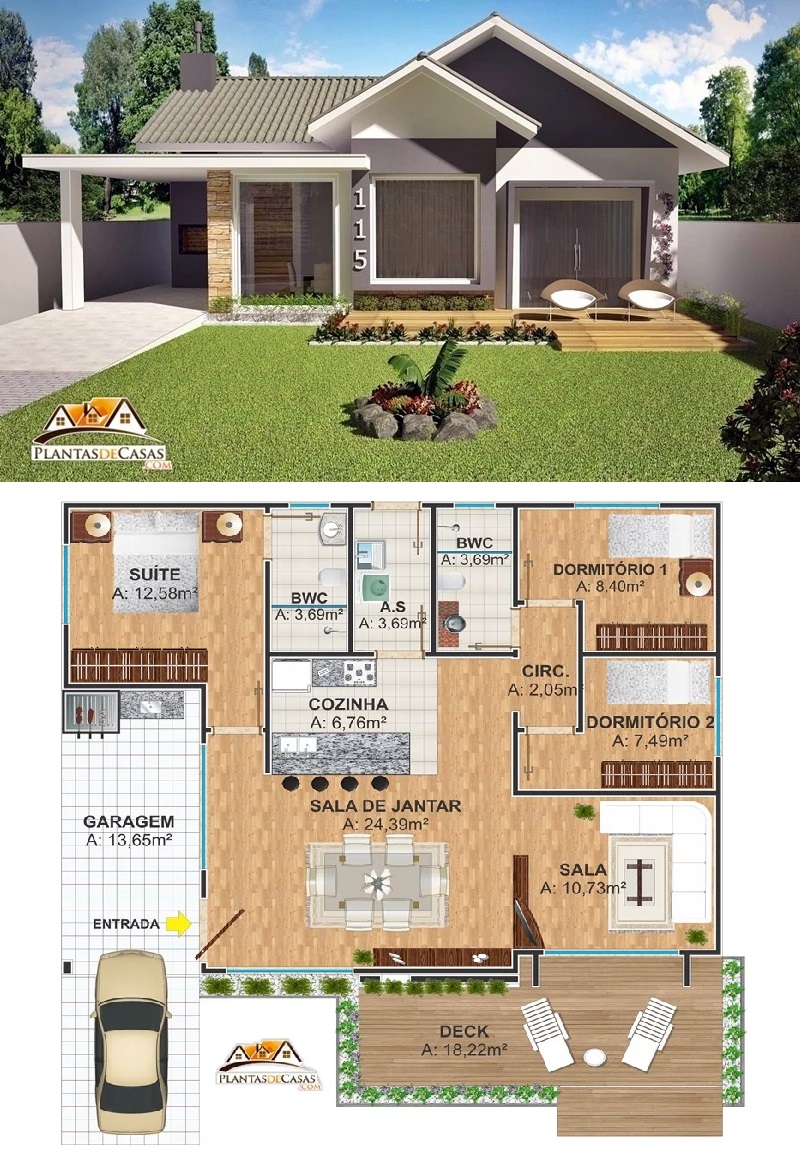 House-Design-Plan-9.2x12-Meter-with-3-Bedrooms-front-3d-3d