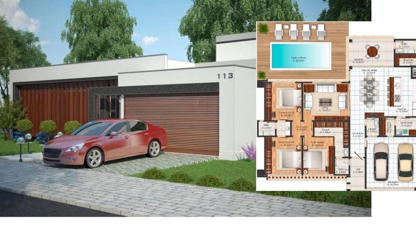 Modern-House-Design-17x16-Meter-with-4-Bedrooms-Front-3d-view