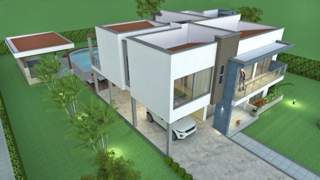 Modern House Plan 25x35 M 6 Beds 2 Story Plan - House Design 3D