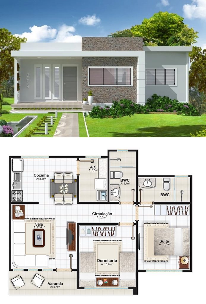 2-Bedrooms-House-Plans-10x8-Meter-Plot-10x20-M-Cover