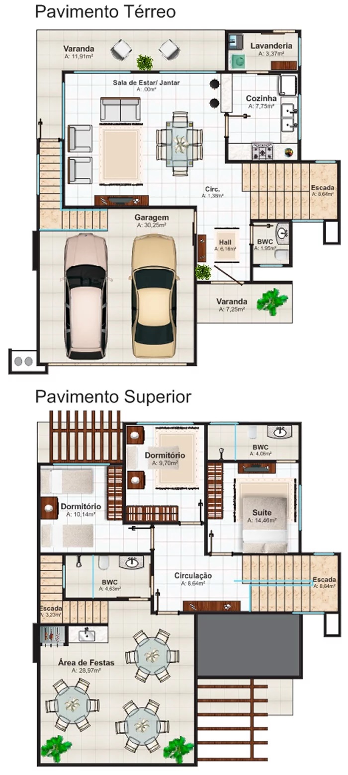 200 Sqm House Plan 11x11 Meter 3 Bedrooms House Design 3D