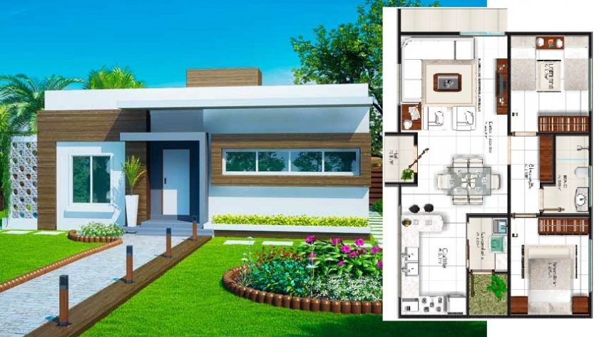 House-Design-Plan-10x7-Meter-with-2-Bedrooms-3d-Cover