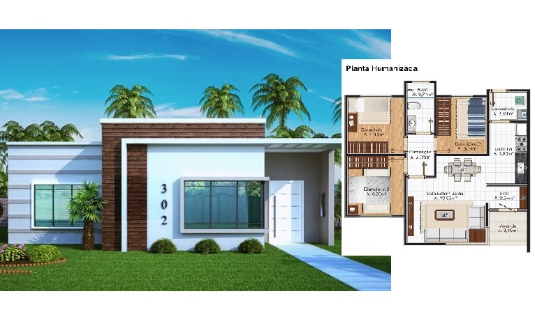 House-Design-Plan-9x9-Meter-with-3-Bedrooms-3d