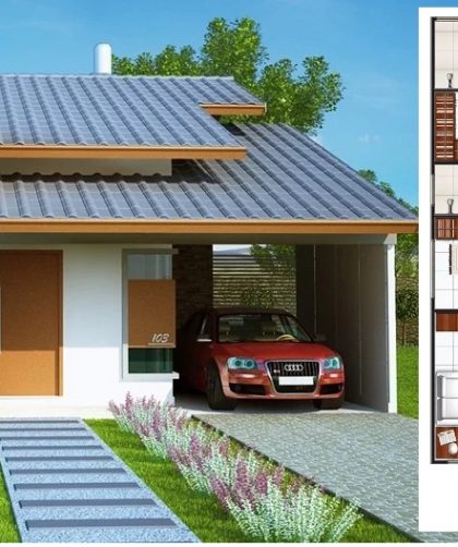 House-Design-Plans-8x13-Meter-with-2-Bedrooms-front-3d-view-cover