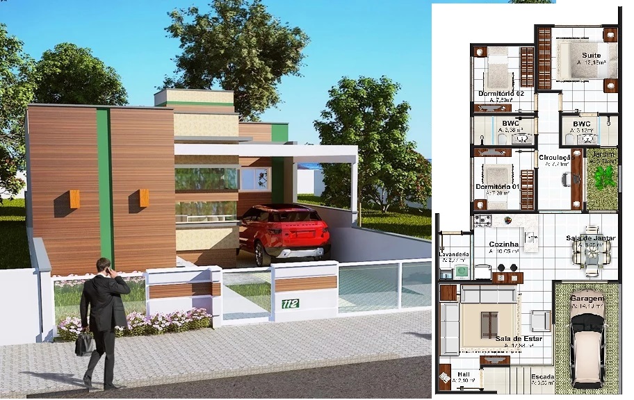 House-Design-Plans-8x16-Meter-3-Bedrooms-Plot-8x25M
