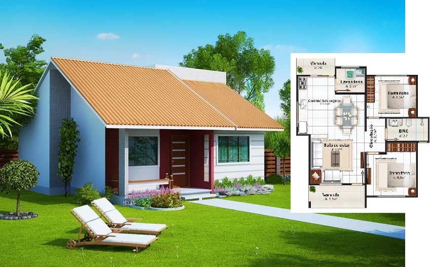 House-Design-Plans-8x9-Meter-with-2-Bedrooms-Cover