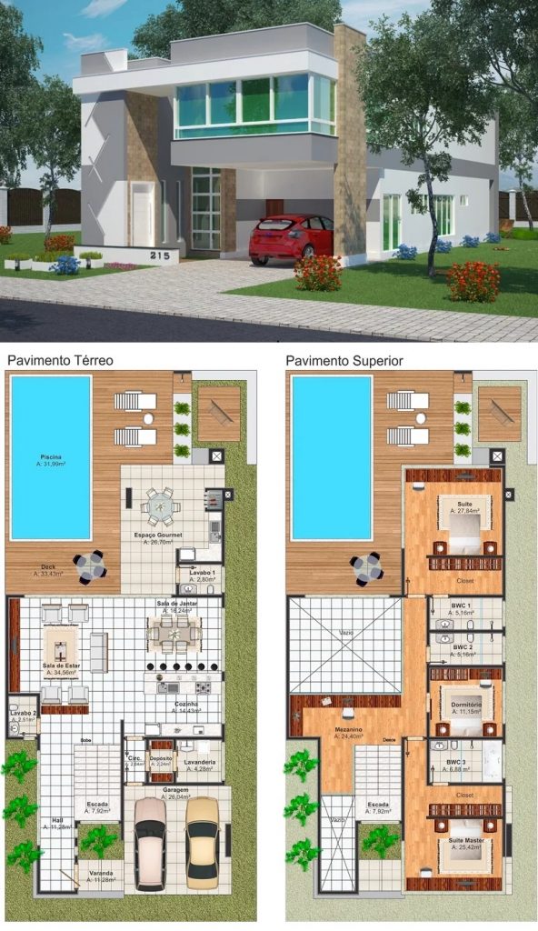 House-Design-Plans-9x20-Meter-with-3-Bedrooms-Plot-12x30-3d