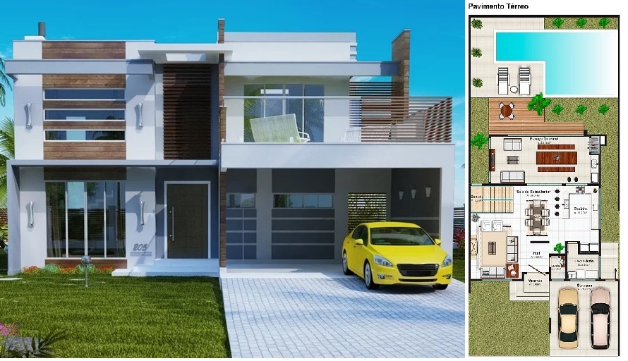 House-Design-Plot-12x30-Meter-with-3-Bedrooms-Front-3d-view-1