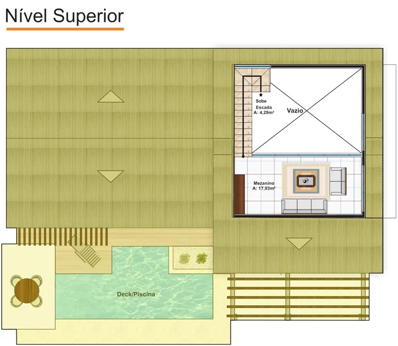 House Design Plot 15x25 Meter with 3 Bedrooms Roof plan