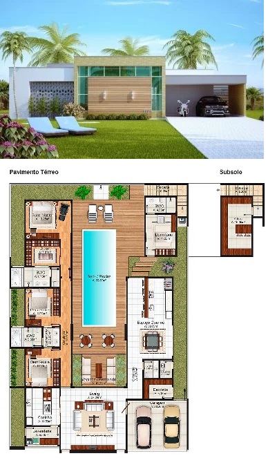 House Design Plot 18x30 Meter 4 Bedrooms 3d view 3 - Cover