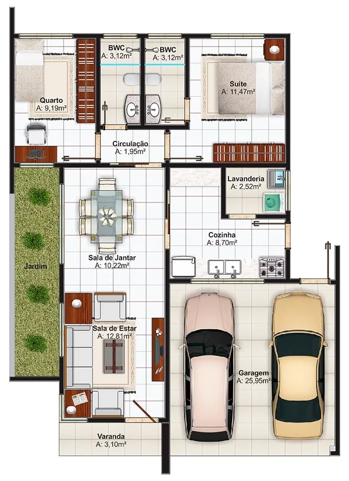 Modern House Plan 10x13.5 Meter 3 Bedrooms Plot 10x20 M ground floor plan