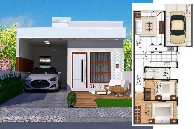 Small-House-Plot-6x25-Meter-with-2-Bedrooms-layout-front-3d-view-3-cover